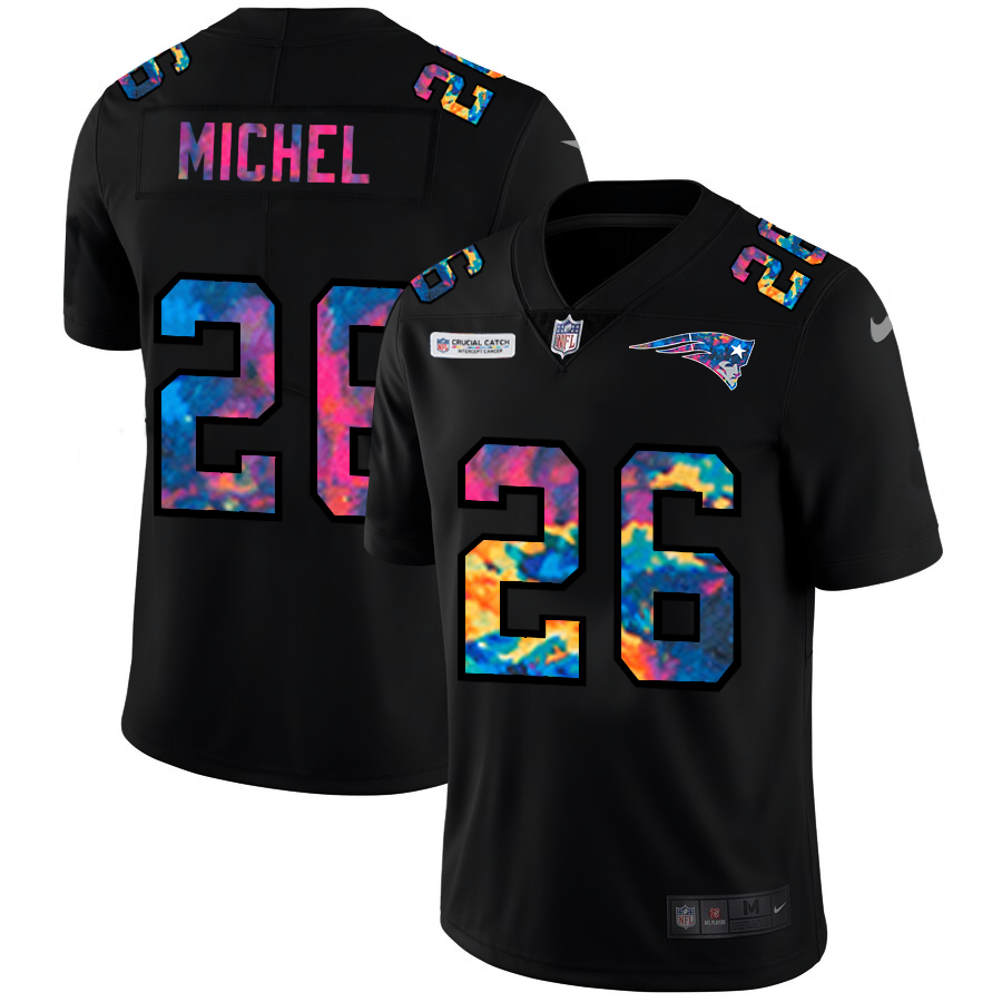 NFL New England Patriots #26 Sony Michel Men Nike MultiColor Black 2020 Crucial Catch Vapor Untouchable Limited Jersey->tampa bay buccaneers->NFL Jersey